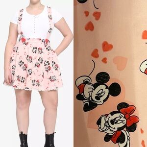 Her Universe Disney Mickey Minnie hearts suspender skirt